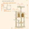 Feandrea Cat Tree Tower, 44.1-Inch Multi-Level Cat Condo with 4 Scratching Posts, 2 Perches, Hammock, Cave, Beige UPCT261M01S - Billede 6