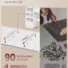 Stort toiletbord med spejl, justerbar LED-belysning, moderne, hvid - Billede 2