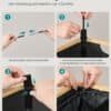 Recycling bin with inner bag and handles for kitchen use.