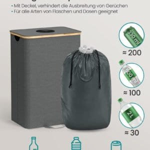 Stor køkkenrecycling bin med tilbehør til affaldssortering.