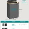 Køkkenrecycling bin i grå med trækant, 100L kapacitet, robust design.