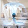 Bordventilator, Stille Ventilator 20 dB, LED-display, Fjernbetjening, Effektiv Køling, Blæksort - Billede 2