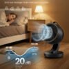 Bordventilator, Stille Ventilator 20 dB, LED-display, Fjernbetjening, Effektiv Køling, Blæksort - Billede 3