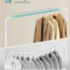 SONGMICS Clothes Rack, Garment Rack on Wheels, Coat Rack, 2 Lockable Wheels, Bedroom, Holds up to 50 kg, 38 x 110 x 141.5 cm, Matte White HSR016WG01 - Billede 3