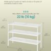 SONGMICS Bamboo Shoe Rack, 3-Tier Stackable Space-Saving Storage Shelf for Entryway, Living Room, Bedroom, Garage, Holds 12-16 Pairs, 25 x 70 x 51.5 cm, Cloud White LBS053WZ01 - Billede 5