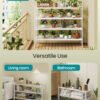 SONGMICS Bamboo Shoe Rack, 3-Tier Stackable Space-Saving Storage Shelf for Entryway, Living Room, Bedroom, Garage, Holds 12-16 Pairs, 25 x 70 x 51.5 cm, Cloud White LBS053WZ01 - Billede 6