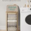 SONGMICS Laundry Basket with Lid, Large Laundry Hamper, 90L, Removable Mesh Liner, Oxford Fabric, Bamboo Handles, Collapsible, 42 x 32 x 70.5 cm, Camel Brown LCB509N01V1 - Billede 3
