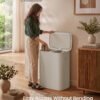 SONGMICS Laundry Basket with Lid, 160L Large Hamper, 2 Compartments, Removable Liner Bags, Foldable Washing Bin with Handles, 56 x 40.5 x 70 cm, Beige, Brosi Collection LCB822L101 - Billede 2