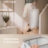 SONGMICS Laundry Basket with Lid, 160L Large Hamper, 2 Compartments, Removable Liner Bags, Foldable Washing Bin with Handles, 56 x 40.5 x 75 cm, Beige, Brosi Collection LCB832L101 - Billede 5