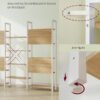VASAGLE Bookcase, Bookshelf with 14 Shelves, Metal Frame, Shelf Unit for Living Room, Home Office, Industrial Style, 24 x 158 x 166 cm, Golden Oak and Matte White LLS107YA01 - Billede 4