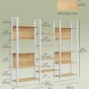VASAGLE Bookcase, Bookshelf with 14 Shelves, Metal Frame, Shelf Unit for Living Room, Home Office, Industrial Style, 24 x 158 x 166 cm, Golden Oak and Matte White LLS107YA01 - Billede 6