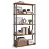 VASAGLE Superfast Toolless Assembly, 5-Tier Storage Shelf, Standing Shelving Unit, 23.8 x 60 x 139 cm, Living Room, Bedroom, Kitchen, Rustic Brown and Ink Black LLS165K01