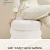 SONGMICS Vanity Stool, Round Ottoman with Storage, Upholstered Foot Stool, Removable Lid, for Living Room, Bedroom, Easy Assembly, 16.9 x 16.9 x 18.5 Inches, Teddy Fleece, White ULOM015WD01 - Billede 3