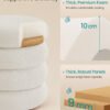 SONGMICS Vanity Stool, Round Ottoman with Storage, Upholstered Foot Stool, Removable Lid, for Living Room, Bedroom, Easy Assembly, 16.9 x 16.9 x 18.5 Inches, Teddy Fleece, White ULOM015WD01 - Billede 4