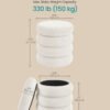 SONGMICS Vanity Stool, Round Ottoman with Storage, Upholstered Foot Stool, Removable Lid, for Living Room, Bedroom, Easy Assembly, 16.9 x 16.9 x 18.5 Inches, Teddy Fleece, White ULOM015WD01 - Billede 6