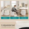 SONGMICS Vanity Stool, Round Ottoman with Storage, Upholstered Foot Stool, Removable Lid, for Living Room, Bedroom, Easy Assembly, 16.9 x 16.9 x 18.5 Inches, Teddy Fleece, White ULOM015WD01 - Billede 7