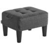 SONGMICS Foot Stool, Small Linen-Look Fabric Footstool Ottoman with Thick Cushion and Legs, for Living Room, Bedroom, Entryway, 330 lb Weight Capacity, Dark Gray ULOM502G01