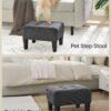 SONGMICS Foot Stool, Small Linen-Look Fabric Footstool Ottoman with Thick Cushion and Legs, for Living Room, Bedroom, Entryway, 330 lb Weight Capacity, Dark Gray ULOM502G01 - Billede 5