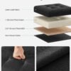 SONGMICS Ottoman Storage Box, Linen-Look Fabric Foldable Footstool with Storage, 22 L Pouffe Stool, 30 x 30 x 30 cm, Black, for Living Room, MINOTA Collection LSF028B01 - Billede 3