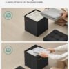 SONGMICS Ottoman Storage Box, Linen-Look Fabric Foldable Footstool with Storage, 22 L Pouffe Stool, 30 x 30 x 30 cm, Black, for Living Room, MINOTA Collection LSF028B01 - Billede 4
