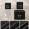 SONGMICS Ottoman Storage Box, Linen-Look Fabric Foldable Footstool with Storage, 22 L Pouffe Stool, 30 x 30 x 30 cm, Black, for Living Room, MINOTA Collection LSF028B01 - Billede 6