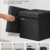 SONGMICS Ottoman Storage Box, Linen-Look Fabric Foldable Footstool with Storage, 22 L Pouffe Stool, 30 x 30 x 30 cm, Black, for Living Room, MINOTA Collection LSF028B01 - Billede 7