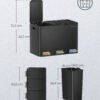 SONGMICS Kitchen Trash Can – 3 x 15 L Compartments – Ink Black – LTB740B02 - Billede 5