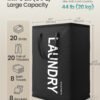 SONGMICS Laundry Hamper, 21.1-Gallon (80 L) Laundry Basket with Handles, Water-Repellent Storage Basket for Laundry Room, Bedroom, Bathroom, Foldable, Ink Black RLH001BH01 - Billede 3
