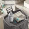 SONGMICS Laundry Basket with Lid, Plastic Laundry Hamper, 19.8 Gallons (75 L), Slim Storage Basket, for Bathroom, Bedroom, Dark Grey RLH021G101 - Billede 4