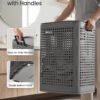 SONGMICS Laundry Basket with Lid, Plastic Laundry Hamper, 19.8 Gallons (75 L), Slim Storage Basket, for Bathroom, Bedroom, Dark Grey RLH021G101 - Billede 5