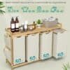 Badeværelsesopbevaringsskab med 4 store poser og hylder.