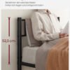 VASAGLE Single Bed, Single Bed, Metal, Suitable for Mattress 90 x 200 cm, Easy Assembly, for Small Spaces, Guest Room, Teen Room, Ink Black RMB062B01 - Billede 5