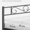 VASAGLE Single Bed, Single Bed, Metal, Suitable for Mattress 90 x 200 cm, Easy Assembly, for Small Spaces, Guest Room, Teen Room, Ink Black RMB062B01 - Billede 6