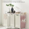Vasketøjskurv med hylde, 3 x 40 l (10,6 gallon) - Billede 2