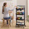 SONGMICS 4-Tier Storage Trolley, Rolling Trolley with Handle, 2 Small Organisers, Steel Frame, Steel Baskets, Utility Cart, Easy Assembly, for Bathroom Laundry Room, Black BSC077BZ01 - Billede 2