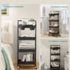 SONGMICS 4-Tier Storage Trolley, Rolling Trolley with Handle, 2 Small Organisers, Steel Frame, Steel Baskets, Utility Cart, Easy Assembly, for Bathroom Laundry Room, Black BSC077BZ01 - Billede 4
