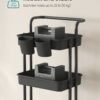 SONGMICS 4-Tier Storage Trolley, Rolling Trolley with Handle, 2 Small Organisers, Steel Frame, Steel Baskets, Utility Cart, Easy Assembly, for Bathroom Laundry Room, Black BSC077BZ01 - Billede 5