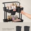 SONGMICS 4-Tier Storage Trolley, Rolling Trolley with Handle, 2 Small Organisers, Steel Frame, Steel Baskets, Utility Cart, Easy Assembly, for Bathroom Laundry Room, Black BSC077BZ01 - Billede 6