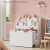 SONGMICS Kids Bookshelf and Toy Organiser, Toy Storage Chest and Bookcase with 3 Shelves, Storage Box with Wheels, Multipurpose, for Children's Room and Playroom, Cloud White GKR041W10 - Billede 3