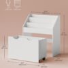 SONGMICS Kids Bookshelf and Toy Organiser, Toy Storage Chest and Bookcase with 3 Shelves, Storage Box with Wheels, Multipurpose, for Children's Room and Playroom, Cloud White GKR041W10 - Billede 6
