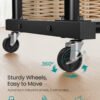 SONGMICS Clothes Rack, Garment Rack on Wheels, Coat Rack, 2 Lockable Wheels, Bedroom, Double Rods, Holds up to 90 kg, 46.5 x 110 x 155.5 cm, Ink Black HSR017BH01 - Billede 4