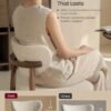 VASAGLE Wooden Dining Chairs Set of 2, Upholstered Kitchen Chairs with Solid Wood Legs, Ergonomic Curved Backrest, Built-In Handle, Mid Century Modern, for Kitchen Dining Vanity, Cappuccino Beige - Billede 4