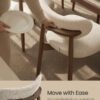 VASAGLE Wooden Dining Chairs Set of 2, Upholstered Kitchen Chairs with Solid Wood Legs, Ergonomic Curved Backrest, Built-In Handle, Mid Century Modern, for Kitchen Dining Vanity, Cappuccino Beige - Billede 6