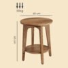 Sidebord med nederste hylde, moderne stil, natbord - Billede 2
