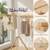 SONGMICS Clothes Drying Rack, Rotary Foldable Clothes Airer, Portable Laundry Drying Stand, Space-Saving, Rotatable, Freestanding,Laundry Room Balcony, 16 Pull-Out Wood Arms, Natural Colour LLR530YW01 - Billede 4