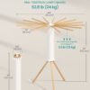 SONGMICS Clothes Drying Rack, Rotary Foldable Clothes Airer, Portable Laundry Drying Stand, Space-Saving, Rotatable, Freestanding,Laundry Room Balcony, 16 Pull-Out Wood Arms, Natural Colour LLR530YW01 - Billede 6