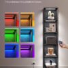 VASAGLE 6 Tier Bookcase with Adjustable LED Lighting, Shelf with Steel Frame, 30.3 x 40 x 178.6 cm, for Living Room, Bedroom, Study Room, Ebony Black LLS121B57 - Billede 2
