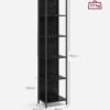 VASAGLE 6 Tier Bookcase with Adjustable LED Lighting, Shelf with Steel Frame, 30.3 x 40 x 178.6 cm, for Living Room, Bedroom, Study Room, Ebony Black LLS121B57 - Billede 4