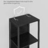VASAGLE 6 Tier Bookcase with Adjustable LED Lighting, Shelf with Steel Frame, 30.3 x 40 x 178.6 cm, for Living Room, Bedroom, Study Room, Ebony Black LLS121B57 - Billede 6
