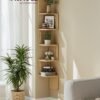 VASAGLE 5-Tier Corner Shelf, Wall Mounted Floating Shelf, Zigzag Corner Shelf Unit, PVC Rattan Sides, Space-Saving, for Kitchen, Living Room, Bedroom, Boho Style - Billede 2